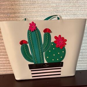 Kate Spade light mint with Green Cactus and Pink Flowers